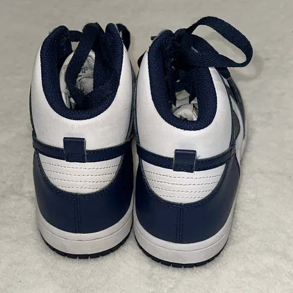 Nike Dunk High-Top Sneakers in Navy and White