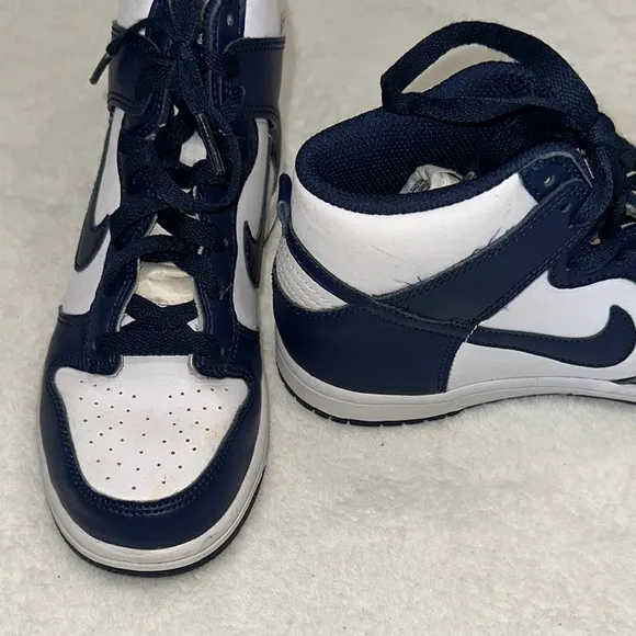 Nike Dunk High-Top Sneakers in Navy and White