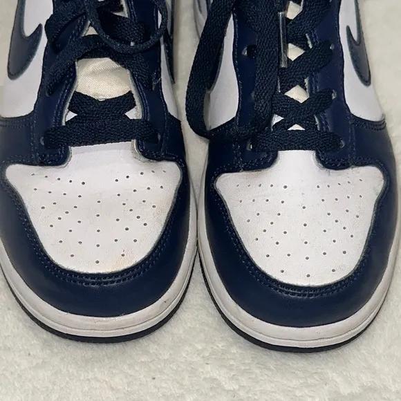 Nike Dunk High-Top Sneakers in Navy and White