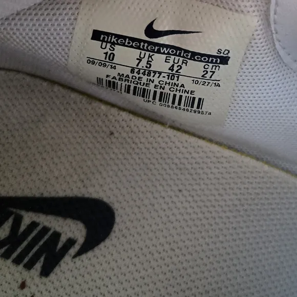 Nike Dunk Sky HI Hidden Wedge 644877 101 White Leather Sneakers Sz 10 PRE-OWNED