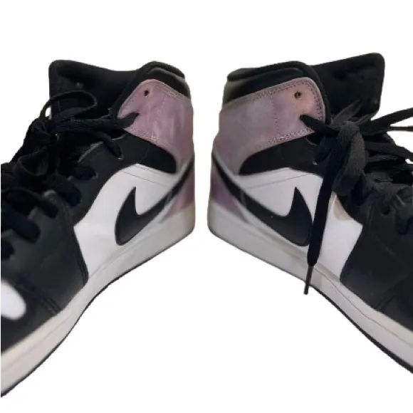 NIKE Jordan Black and Purple High-Top Sneakers
