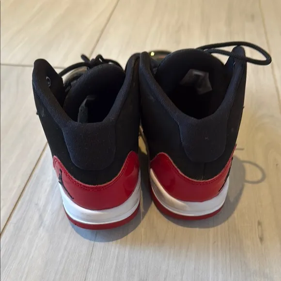 Nike Jordans Kids Black and Red High-Top Sneakers, size 2