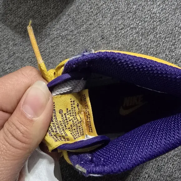 Nike Kids High-Top Sneakers - Purple and Yellow