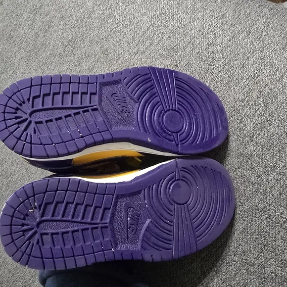 Nike Kids High-Top Sneakers - Purple and Yellow