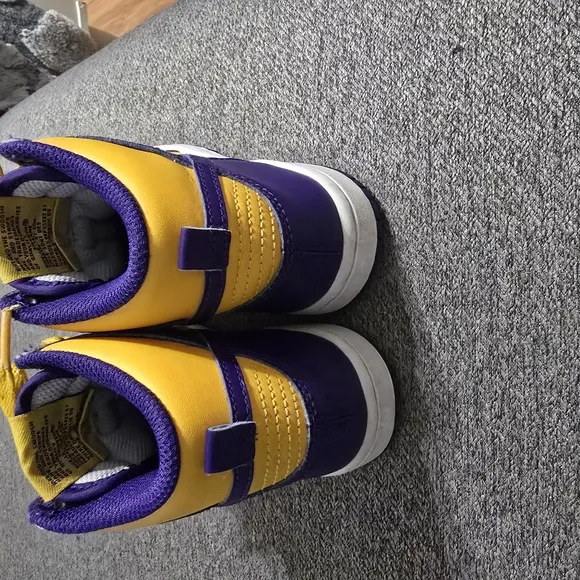 Nike Kids High-Top Sneakers - Purple and Yellow