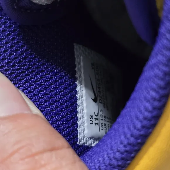 Nike Kids High-Top Sneakers - Purple and Yellow