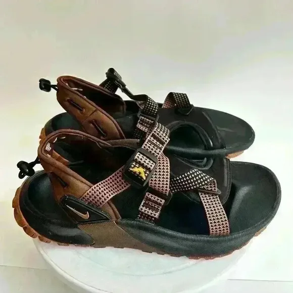 Nike Oneonta Next Nature Sandals Women 7 Brown Black Strappy Trail DJ6604-002