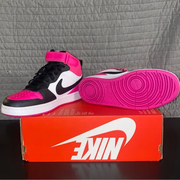 Nike Pink and Black High-Top Sneakers