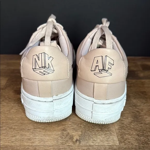 Nike Pink/Tan and White Sneakers Air Force 1 Pixel Size 7