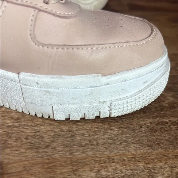 Nike Pink/Tan and White Sneakers Air Force 1 Pixel Size 7