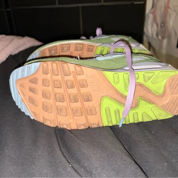 Nike Purple and Green Air Max 90 Sneakers
