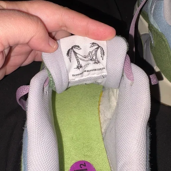 Nike Purple and Green Air Max 90 Sneakers