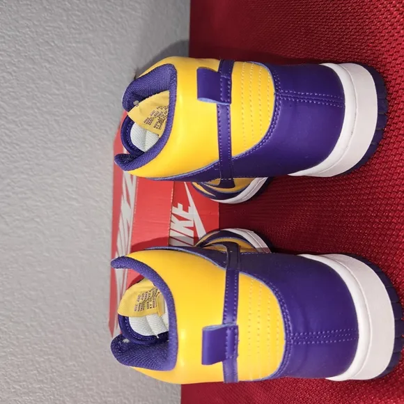 Nike Purple and Yellow High-Top Sneakers
