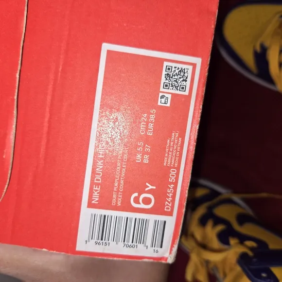 Nike Purple and Yellow High-Top Sneakers