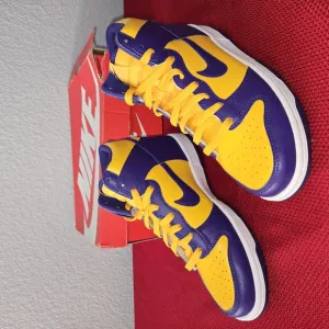 Nike Purple and Yellow High-Top Sneakers