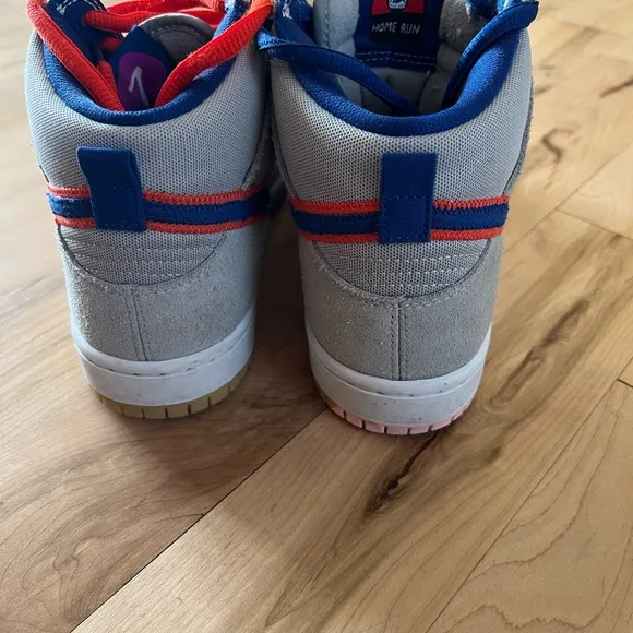 Nike SB High-Top Sneakers - Gray and Orange.