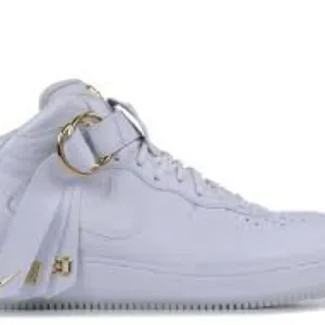 Nike Victor Cruz X Air Force 1 White and Gold High-Top Sneakers