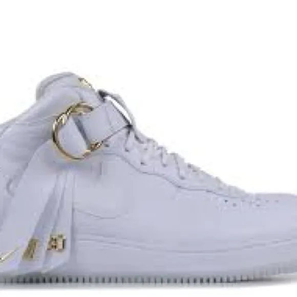 Nike Victor Cruz X Air Force 1 White and Gold High-Top Sneakers