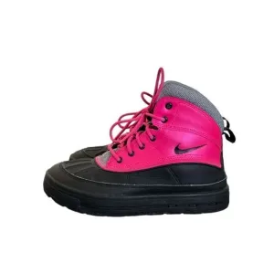 Nike Youth Pink Black Gray Woodside 2 High ACG Leather Snow Boots Size 5Y