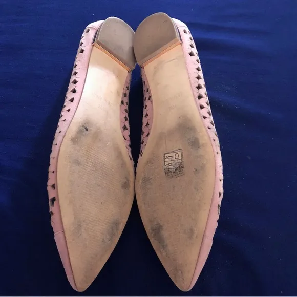 Nine West Ashling Leather Heart Cut-Out Flats Color Pink Size 8.5M