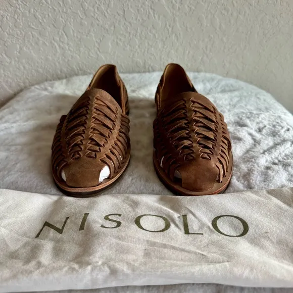 Nisolo Brown Men’s Huaraches Sandals Loafers Loafers Slip-Ons Classic Style