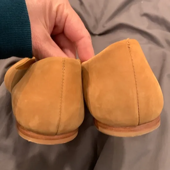 Nisolo Tan Suede Ballerina Pointed Toe Flats 8.5 EUC