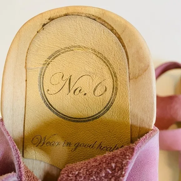 No. 6 Store Pink Leather Strappy Woven Flat Sandals with Buckle, Size 37
