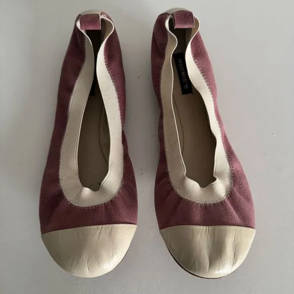Noemie Balletcore Pink Suede Leather Flats
