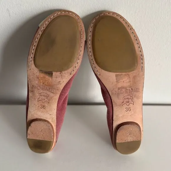 Noemie Balletcore Pink Suede Leather Flats