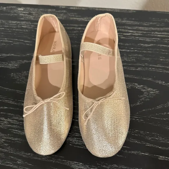 Noralee Metallic Gold Ballet Flats Girls Size 4