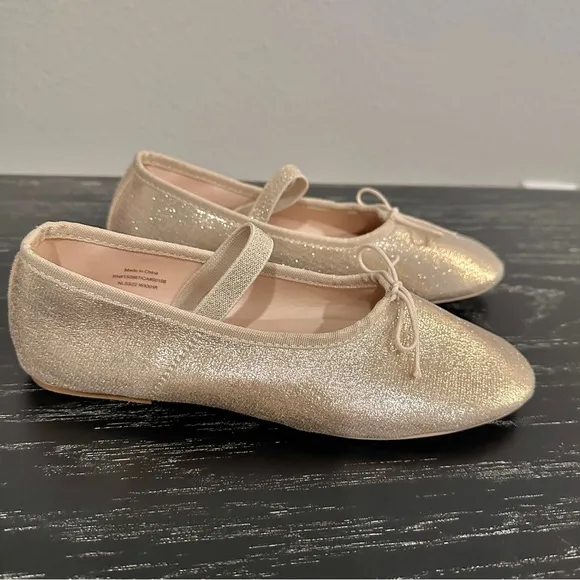 Noralee Metallic Gold Ballet Flats Girls Size 4