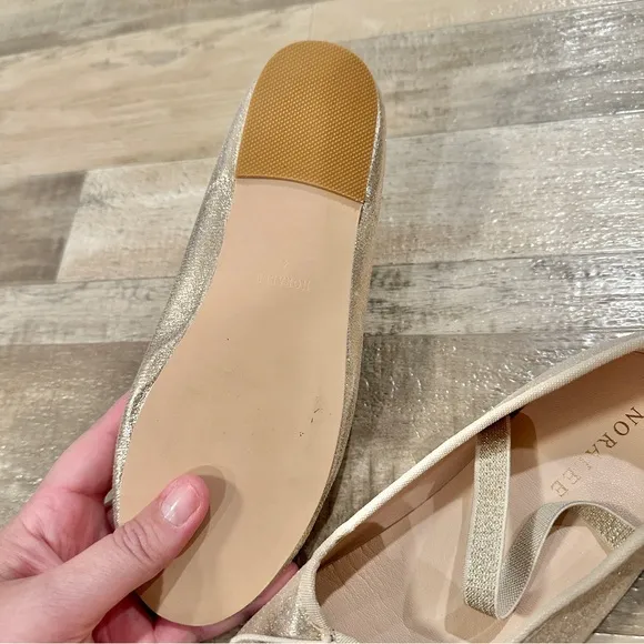 Noralee Metallic Gold Ballet Flats Girls Size 4