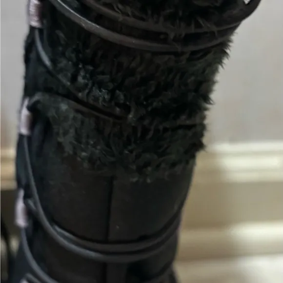North Face Black Winter Snow Boots Faux Fur Lined Waterproof Outdoor Footwear