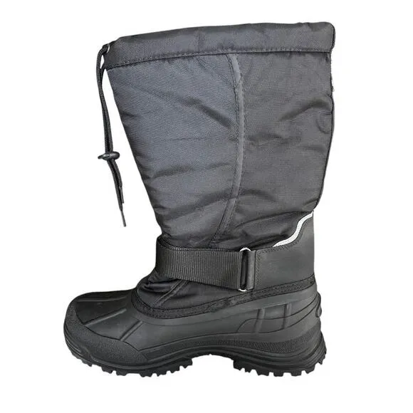 Nortiv 8 Quebec 3M Thinsulate Waterproof Weatherproof Black Lined Snow Boots 8