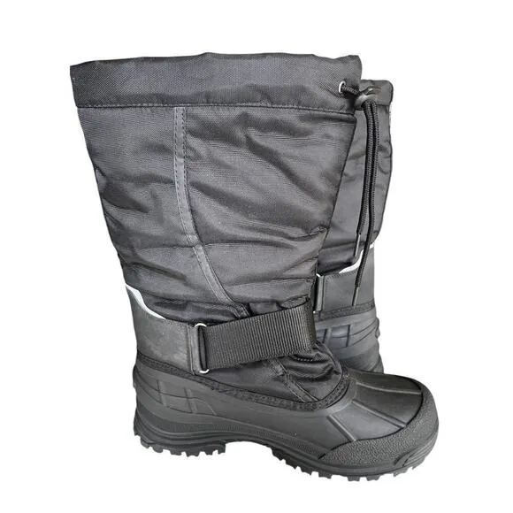 Nortiv 8 Quebec 3M Thinsulate Waterproof Weatherproof Black Lined Snow Boots 8