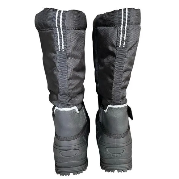 Nortiv 8 Quebec 3M Thinsulate Waterproof Weatherproof Black Lined Snow Boots 8