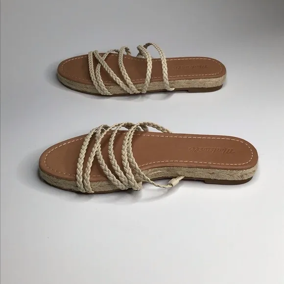 NWB Madewell The Kathryn Espadrille Slide Sandal in Leather Size 7.
