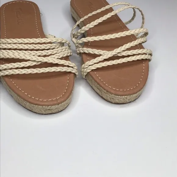 NWB Madewell The Kathryn Espadrille Slide Sandal in Leather Size 7.