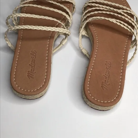 NWB Madewell The Kathryn Espadrille Slide Sandal in Leather Size 7.