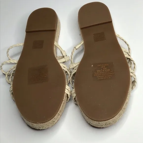 NWB Madewell The Kathryn Espadrille Slide Sandal in Leather Size 7.