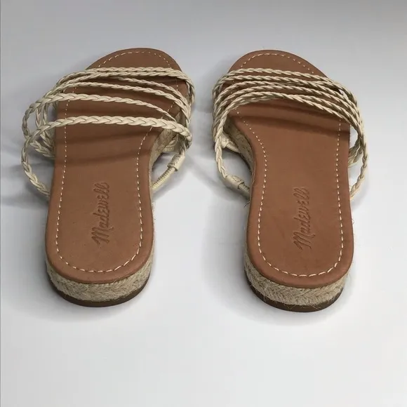 NWB Madewell The Kathryn Espadrille Slide Sandal in Leather Size 7.