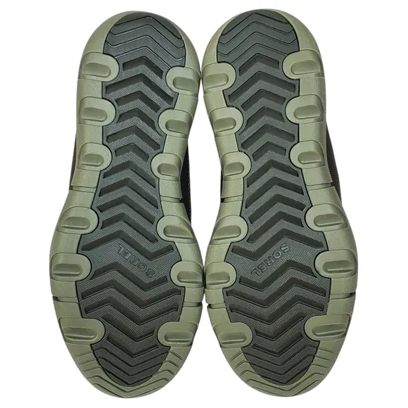 NWB Sorel explorer next Joan waterproof boots stone green lace insulated suede