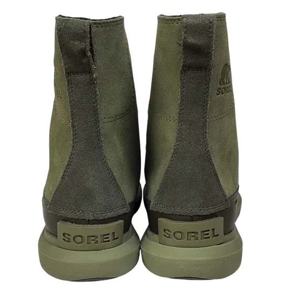 NWB Sorel explorer next Joan waterproof boots stone green lace insulated suede