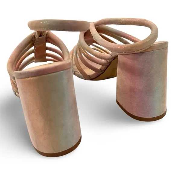 NWOB $158 Free People Metallic Sheen Leather Sandals (Bin 45)
