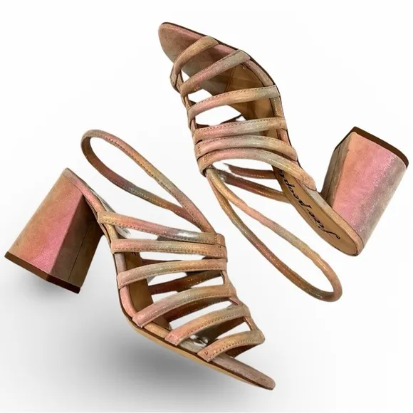 NWOB $158 Free People Metallic Sheen Leather Sandals