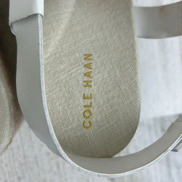 NWOB Cole Haan womens sz 8 1/2B white leather strappy sandals