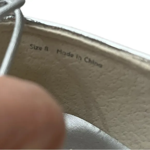 NWOB Dolce Vita RYDER Lace Up silver Ballet Flats size 8