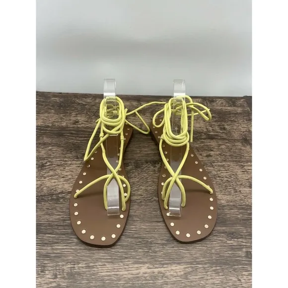 NWOB Free People Benji Wrap Sandals Size 40 US 10 Leather Lace Up Sandals