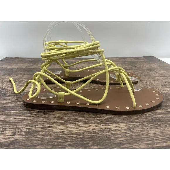 NWOB Free People Benji Wrap Sandals Size 40 US 10 Leather Lace Up Sandals