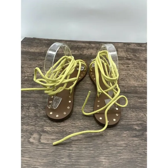 NWOB Free People Benji Wrap Sandals Size 40 US 10 Leather Lace Up Sandals